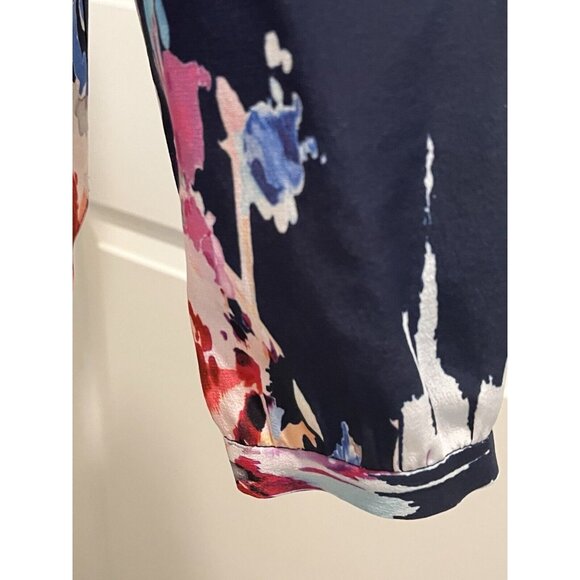 Kate Spade Reade Watercolor Floral Self Tie Silk Long Sleeve Blouse XSmall - Picture 5 of 10